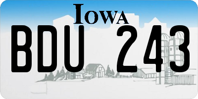 IA license plate BDU243