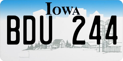 IA license plate BDU244