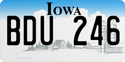 IA license plate BDU246