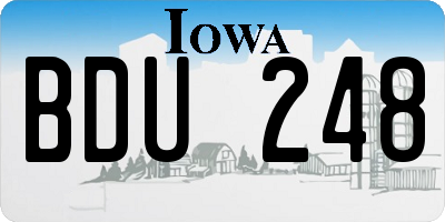 IA license plate BDU248