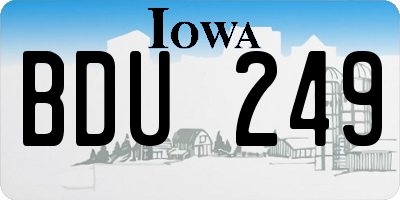 IA license plate BDU249