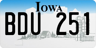 IA license plate BDU251
