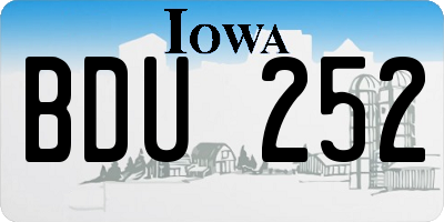IA license plate BDU252