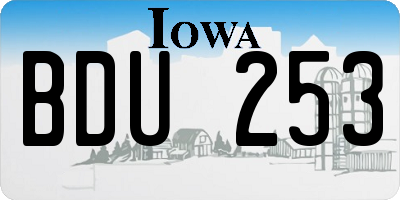 IA license plate BDU253