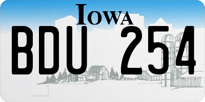 IA license plate BDU254