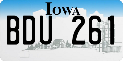 IA license plate BDU261
