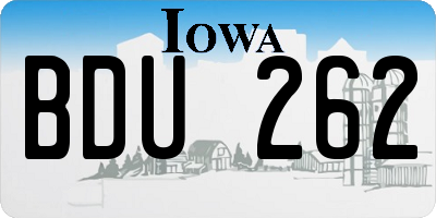 IA license plate BDU262
