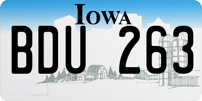 IA license plate BDU263