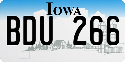 IA license plate BDU266