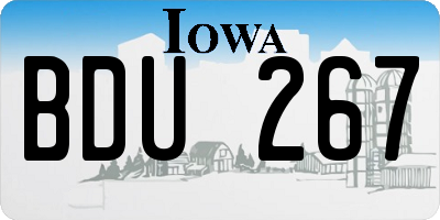 IA license plate BDU267