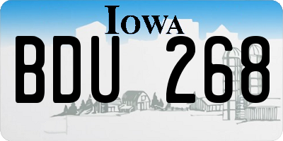IA license plate BDU268
