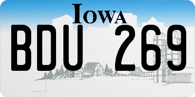 IA license plate BDU269