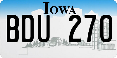 IA license plate BDU270