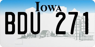 IA license plate BDU271