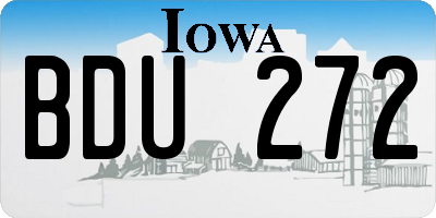 IA license plate BDU272
