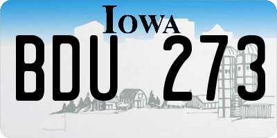 IA license plate BDU273