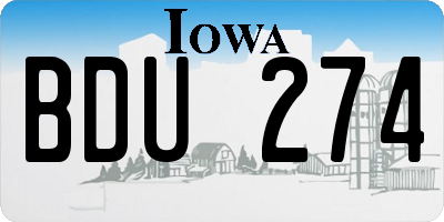 IA license plate BDU274