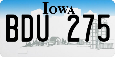 IA license plate BDU275