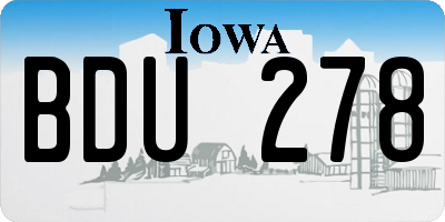 IA license plate BDU278