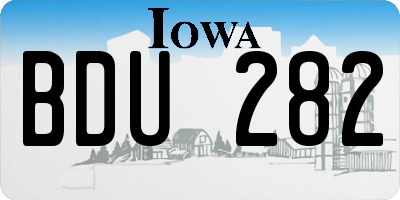 IA license plate BDU282