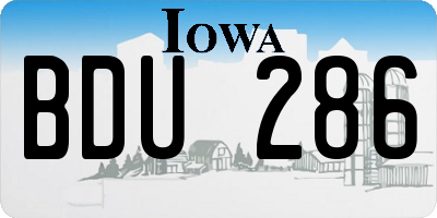 IA license plate BDU286