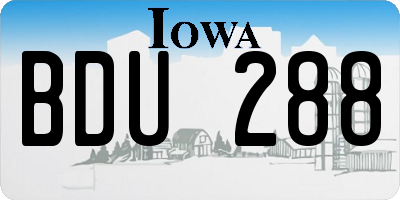 IA license plate BDU288