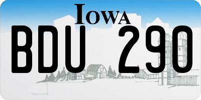IA license plate BDU290