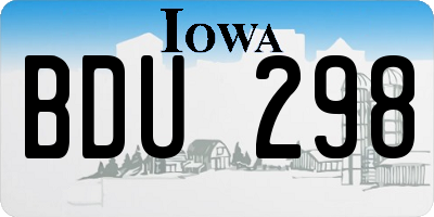 IA license plate BDU298