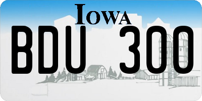 IA license plate BDU300