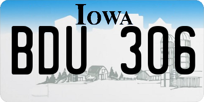 IA license plate BDU306