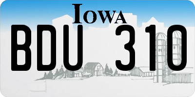 IA license plate BDU310