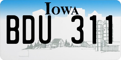 IA license plate BDU311