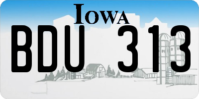 IA license plate BDU313