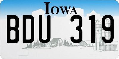 IA license plate BDU319