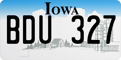 IA license plate BDU327