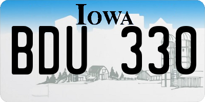 IA license plate BDU330