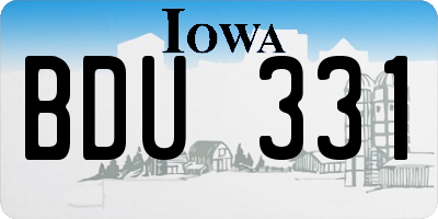IA license plate BDU331