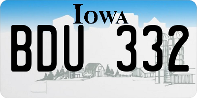 IA license plate BDU332