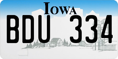 IA license plate BDU334