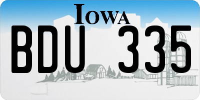 IA license plate BDU335
