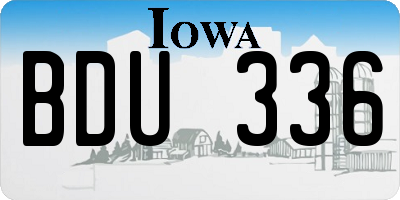 IA license plate BDU336