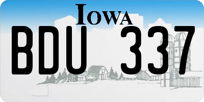 IA license plate BDU337