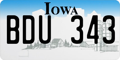 IA license plate BDU343