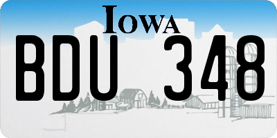 IA license plate BDU348