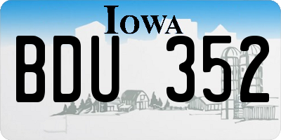 IA license plate BDU352