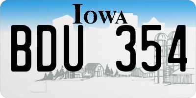IA license plate BDU354