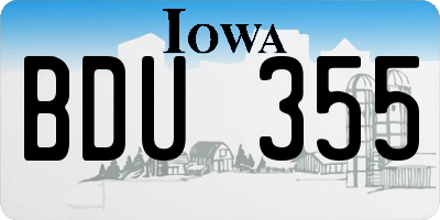 IA license plate BDU355
