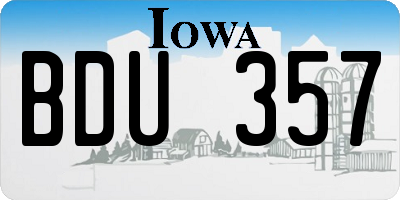 IA license plate BDU357
