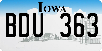 IA license plate BDU363