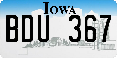 IA license plate BDU367